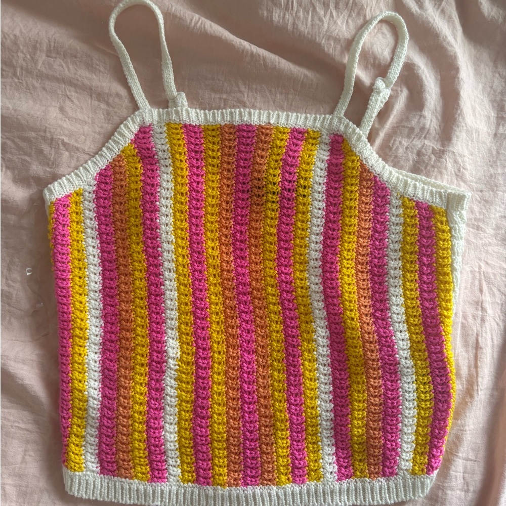 Say What Multicolor Knit Striped Tank
